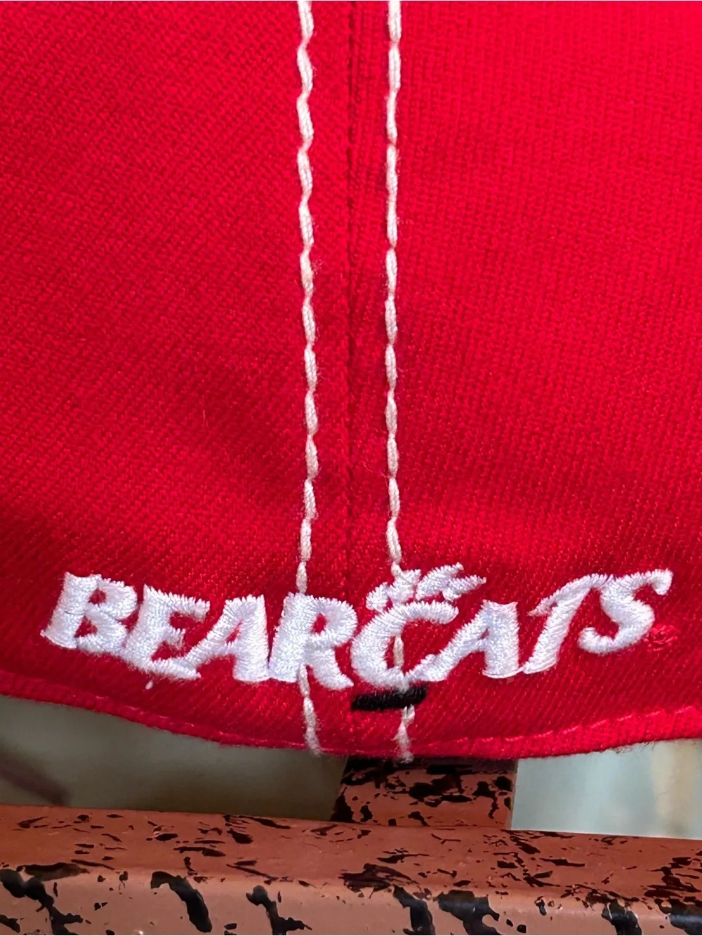 Top of the World Cincinnati Bearcats Stretch Fit Hat Red White Contrast Stitch